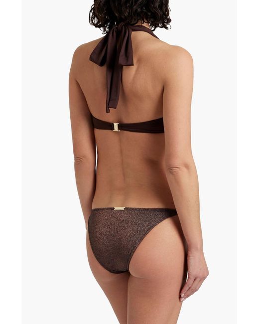 Jacquemus Brown Sofio Cutout Halterneck Bikini Top
