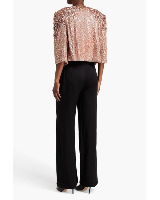 Jenny Packham Black Satin Flared Pants