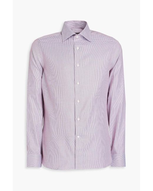 Canali Purple Cotton-jacquard Shirt for men