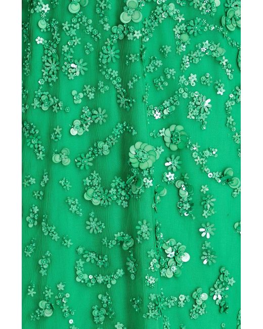 Zuhair Murad Green Sequined Tulle Gown