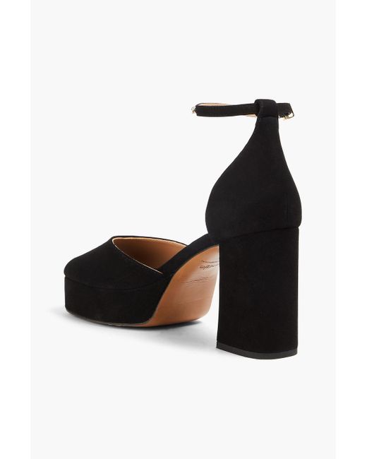 Maje Black Crystal-embellished Suede Platform Sandals