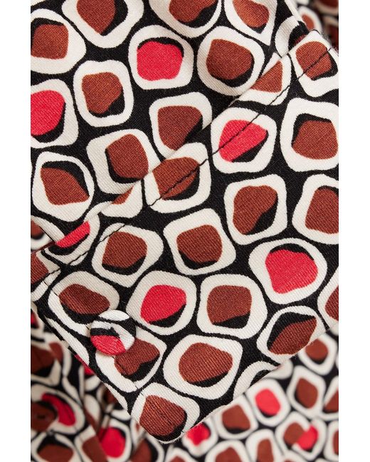 Diane von Furstenberg Red Didi Printed Stretch-Jersey Mini Wrap Dress