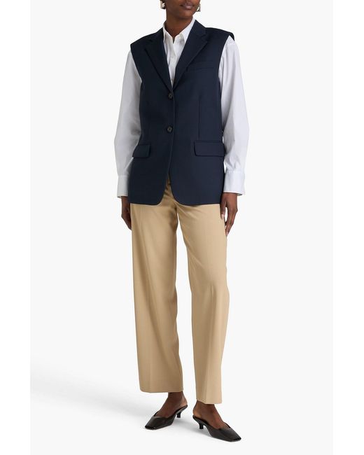 Theory Blue Wool-Blend Vest