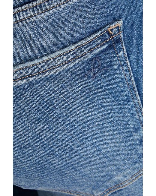 DL1961 Blue Bridget Distressed High-rise Bootcut Jeans