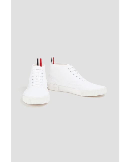 Thom Browne White Heritage Canvas Sneakers