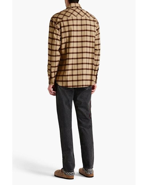 Isabel Marant Natural Yarol Checked Cotton-Flannel Shirt for men
