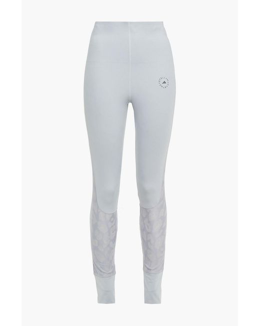 Adidas By Stella McCartney Gray Leopard-print Stretch leggings