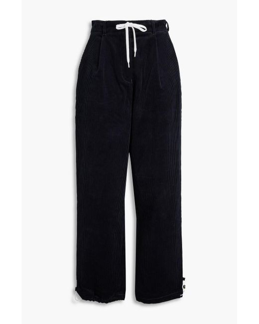Emporio Armani Blue Cotton-corduroy Straight-leg Pants