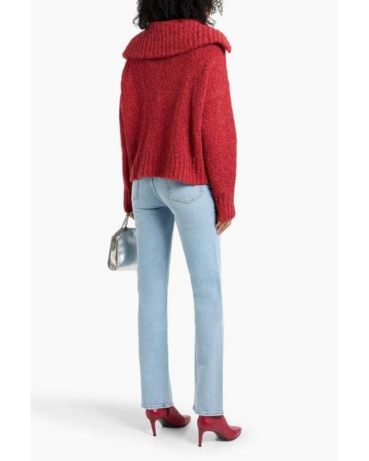 FRAME Blue The Ruler High-Rise Straight-Leg Jeans
