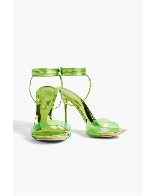 Gianvito Rossi Green Spice Glass 95 Leather And Pvc Sandals