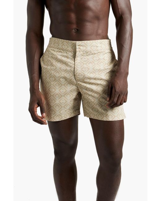 Frescobol Carioca Natural Short-length Printed Swim Shorts for men
