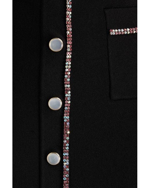 Sandro Black Crystal-embellished Stretch-knit Midi Pencil Skirt