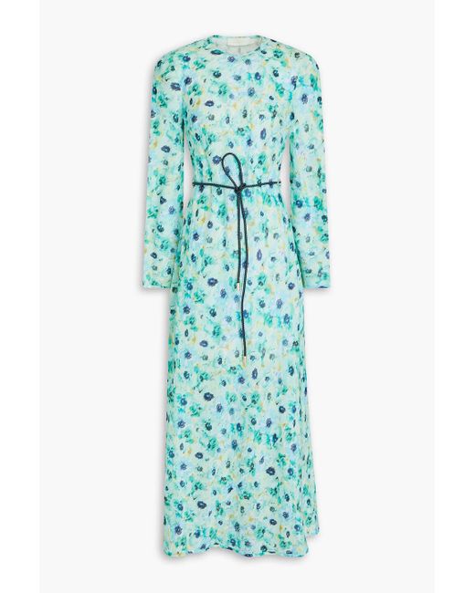 Zimmermann Blue Maxikleid aus leinen mit blumenprint