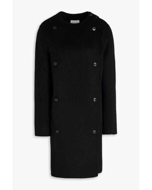 Loulou de Saison Black Fedra Double-Breasted Brushed Wool And Cashmere-Blend Felt Coat