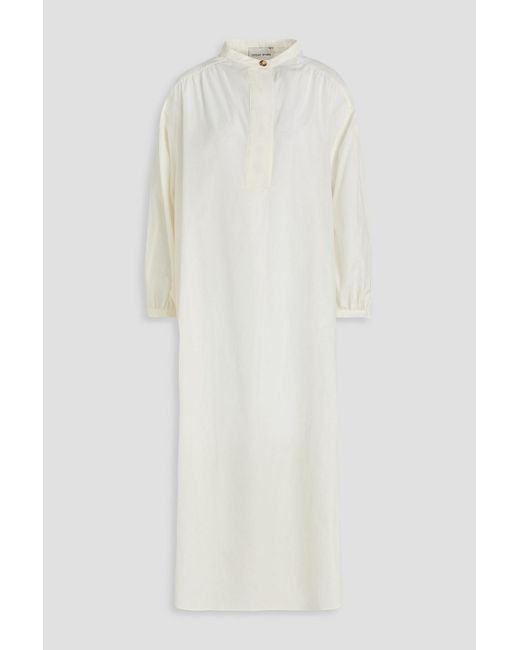 Loulou de Saison White Hemdkleid in midilänge aus einer baumwoll-seidenmischung
