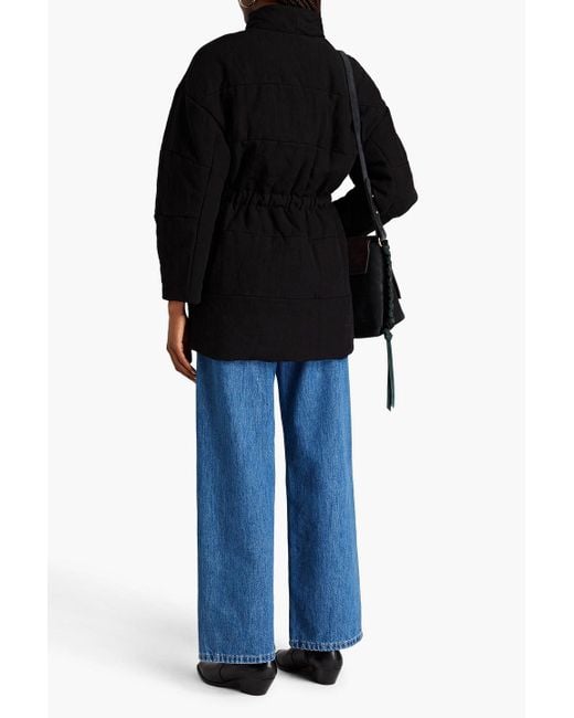 Ba&sh Black Lana Quilted Linen Jacket