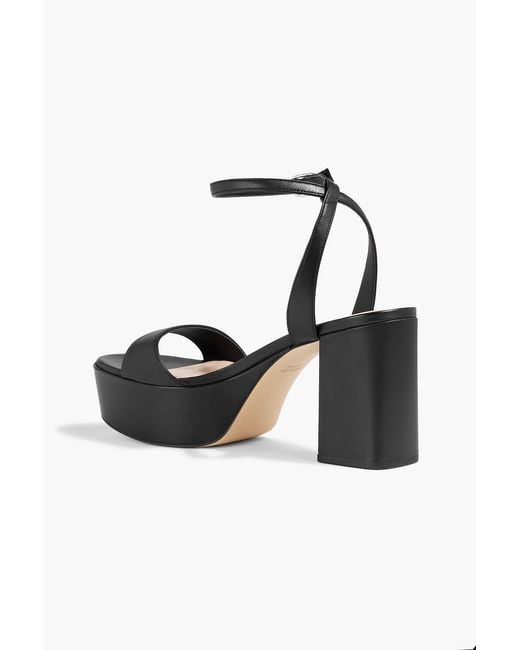 Stuart Weitzman Black Gala Leather Platform Sandals