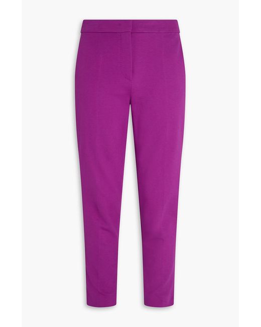 Max Mara Purple Tanga Cropped Jersey Slim-Leg Pants