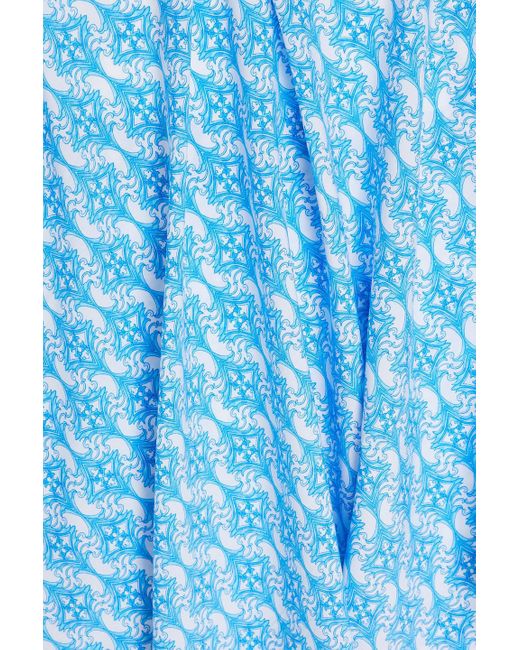 Melissa Odabash Blue Printed Woven Pareo