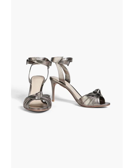 Alexandre Birman Metallic New Clarita Bow-Detailed Leather Sandals