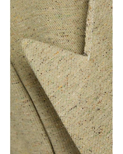 Victoria Beckham Green Donegal Wool-blend Tweed Blazer