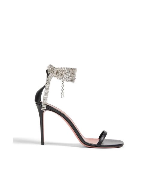 AMINA MUADDI White Giorgia Crystal-Embellished Leather Sandals