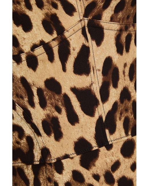 Dolce & Gabbana Multicolor Leopard-Print Silk-Blend Mini Dress
