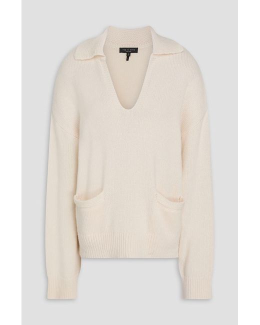 Rag & Bone Natural Danica Wool And Cashmere-Blend Polo Sweater