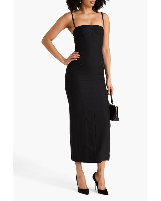 Thom Browne Black Wool-Crepe Maxi Dress