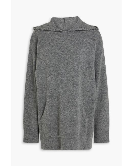 Theory Gray Mélange Merino Wool-blend Hoodie