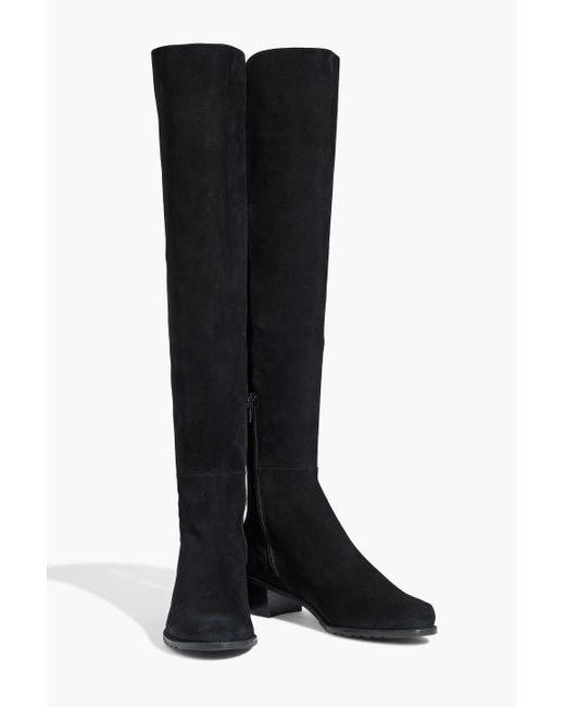 Stuart Weitzman Black Allserve Suede Over-The-Knee Boots