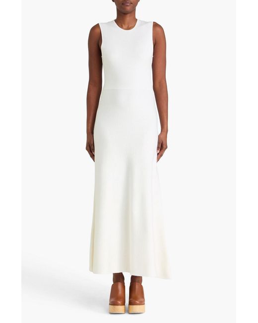 Gabriela Hearst White Doria Wool, Cashmere And Silk-blend Maxi Dress