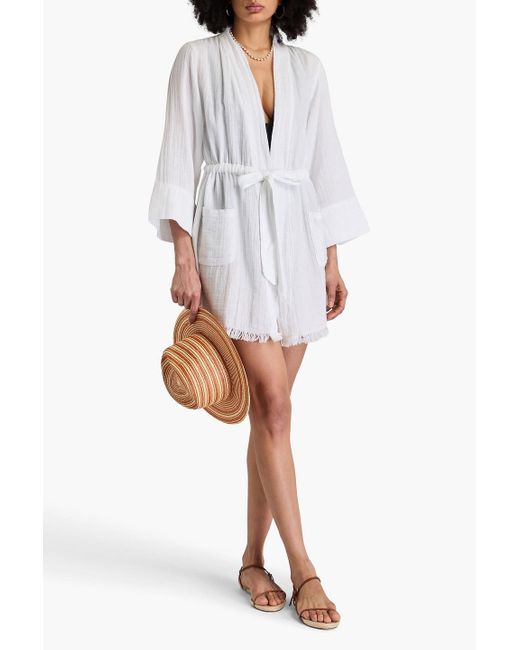 Melissa Odabash White Leah Cotton-gauze Kaftan