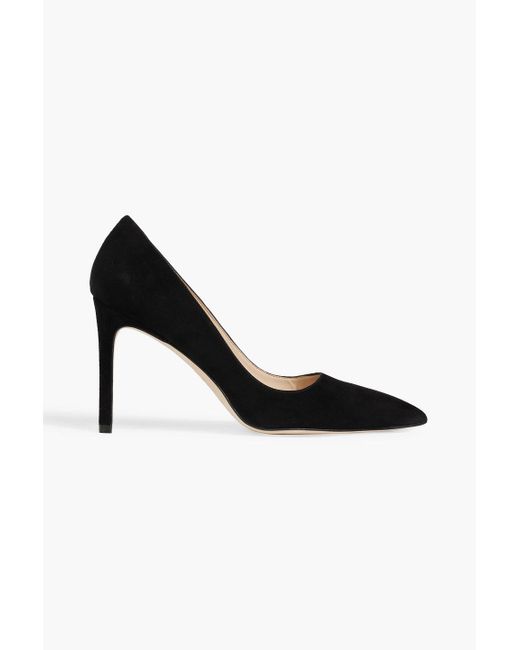 Stuart Weitzman Black Leigh 95 Suede Pumps