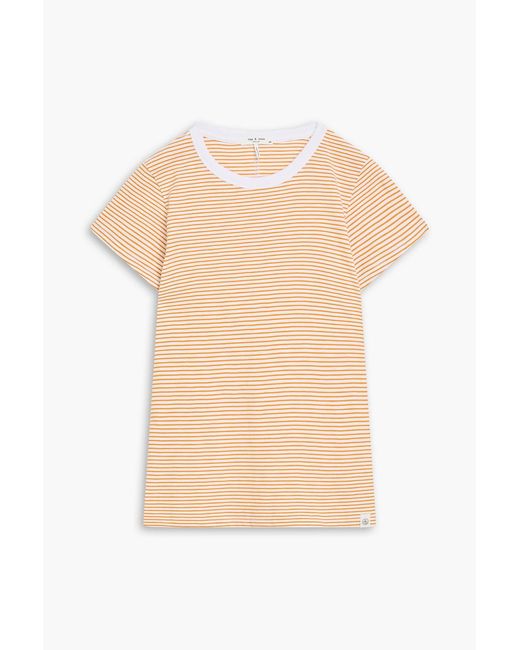 Rag & Bone White Striped Pima Cotton-Jersey T-Shirt