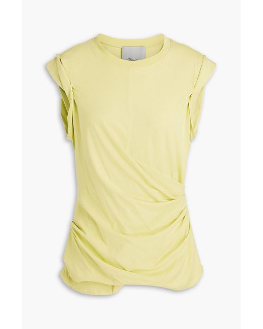 3.1 Phillip Lim Yellow Draped Cotton-Jersey Tank