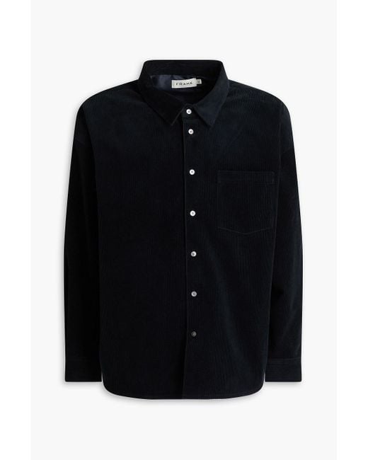 FRAME Black Corduroy Overshirt for men