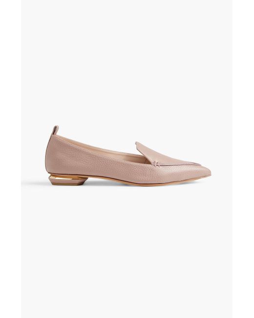 Nicholas Kirkwood Pink Beya Pebbled-leather Loafers