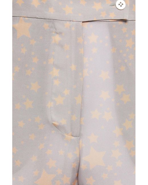 Acne Purple Printed Cupro Flared Pants