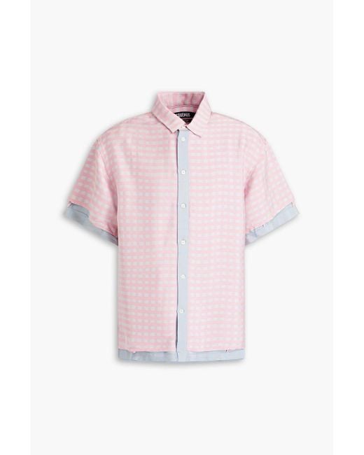Jacquemus Pink Melancia Gingham Jacquard Shirt for men