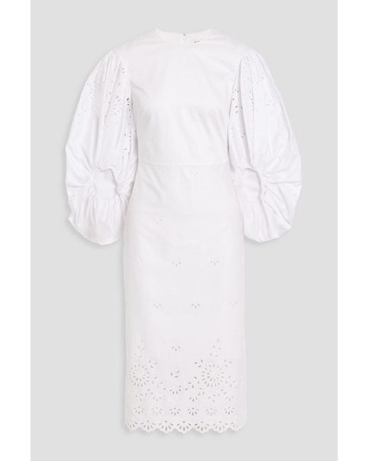 Altuzarra White Broderie Anglaise Cotton Midi Dress