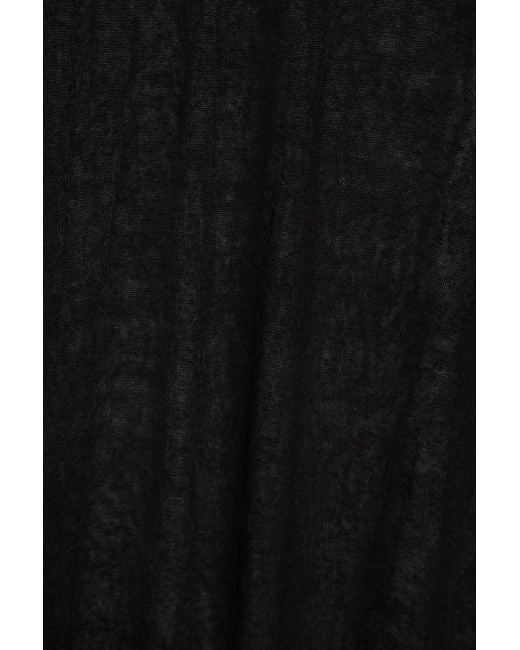 James Perse Black Linen-blend Midi Dress