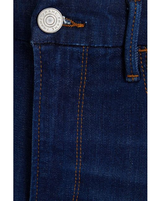 FRAME Blue Le Super High Cropped High-rise Bootcut Jeans