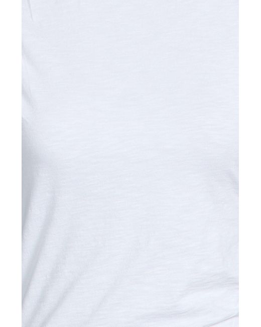 Veronica Beard White Pima Cotton-Jersey Top