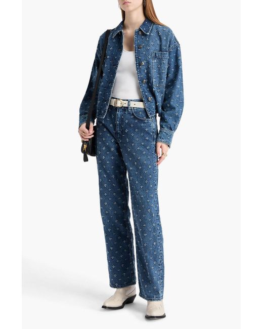 Rag & Bone Blue Jaiden Distressed Denim Jacket