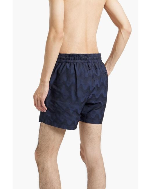 Frescobol Carioca Blue Short-length Jacquard Swim Shorts for men