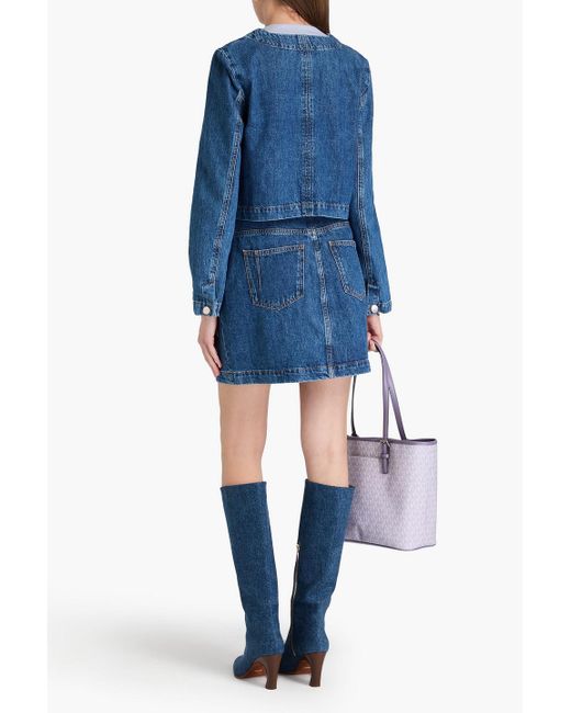 10 Crosby Derek Lam Blue Ezra Cropped Denim Jacket