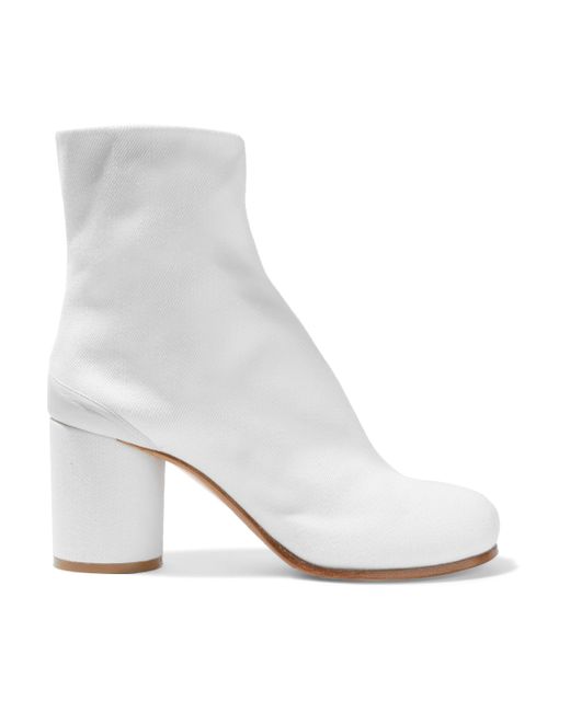 Maison Margiela Tabi Split-toe Canvas Ankle Boots White