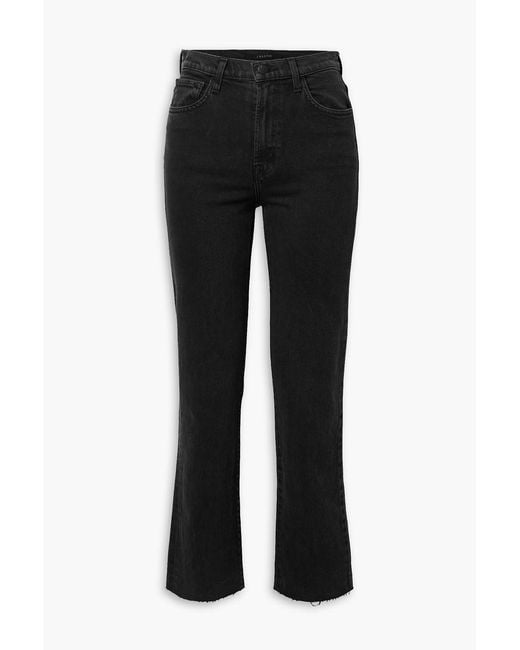 J Brand Black High-rise Straight-leg Jeans