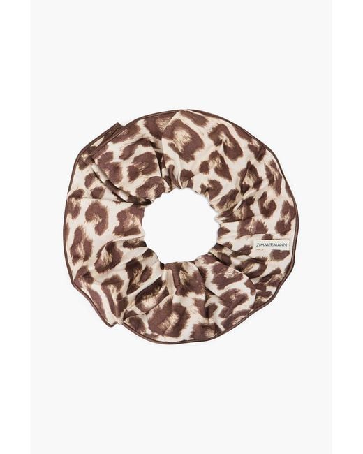 Zimmermann Pink Leopard-Print Silk-Twill Hair Tie